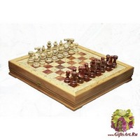 Шахматы каменные Европейские (высота короля 3,50") - вид 1 миниатюра