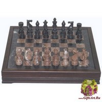 Шахматы каменные Европейские (высота короля 3,50") - вид 1 миниатюра
